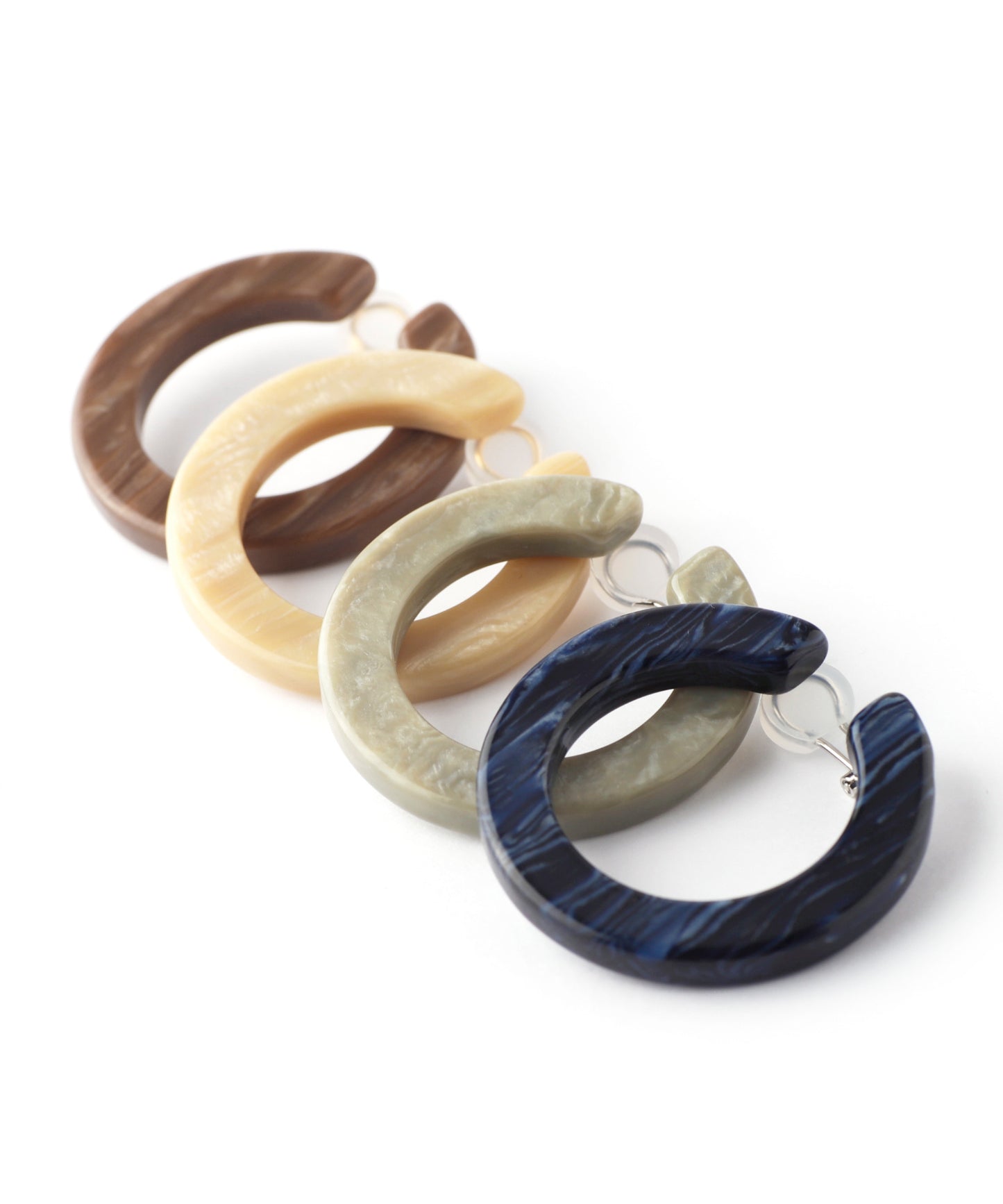 Marble Hoop Clip On Earrings[Ownideal]