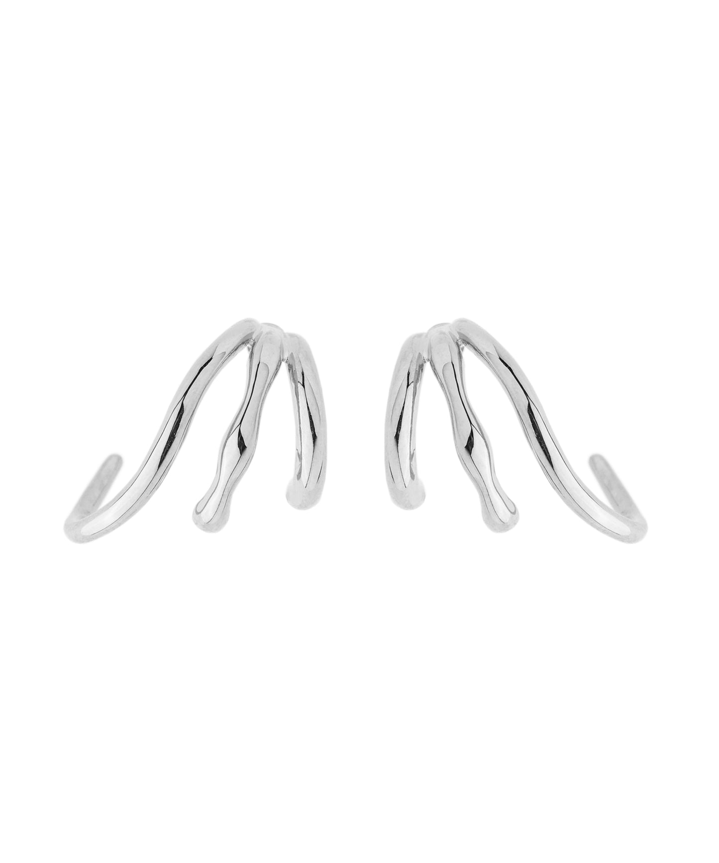 Triple Metal Line Earrings [Sheerchic]