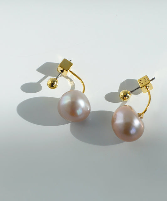 Pearl × Sphere Back Catch Earrings[Ownideal]