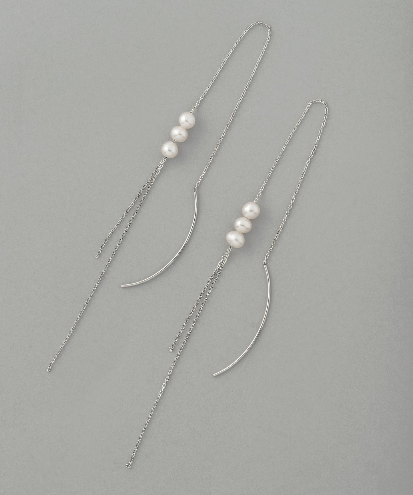 Silver & Chain American Earrings[Basic]