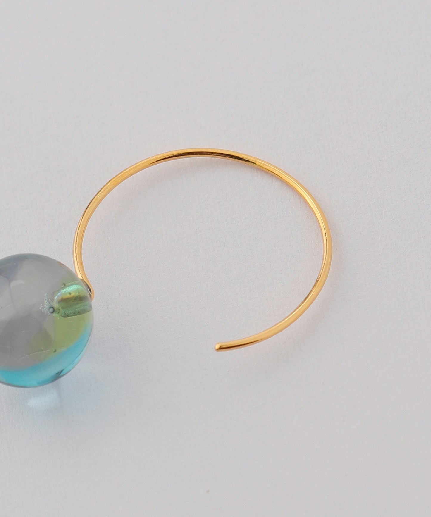 Circle Glass Hook Earrings [A][Ownideal]