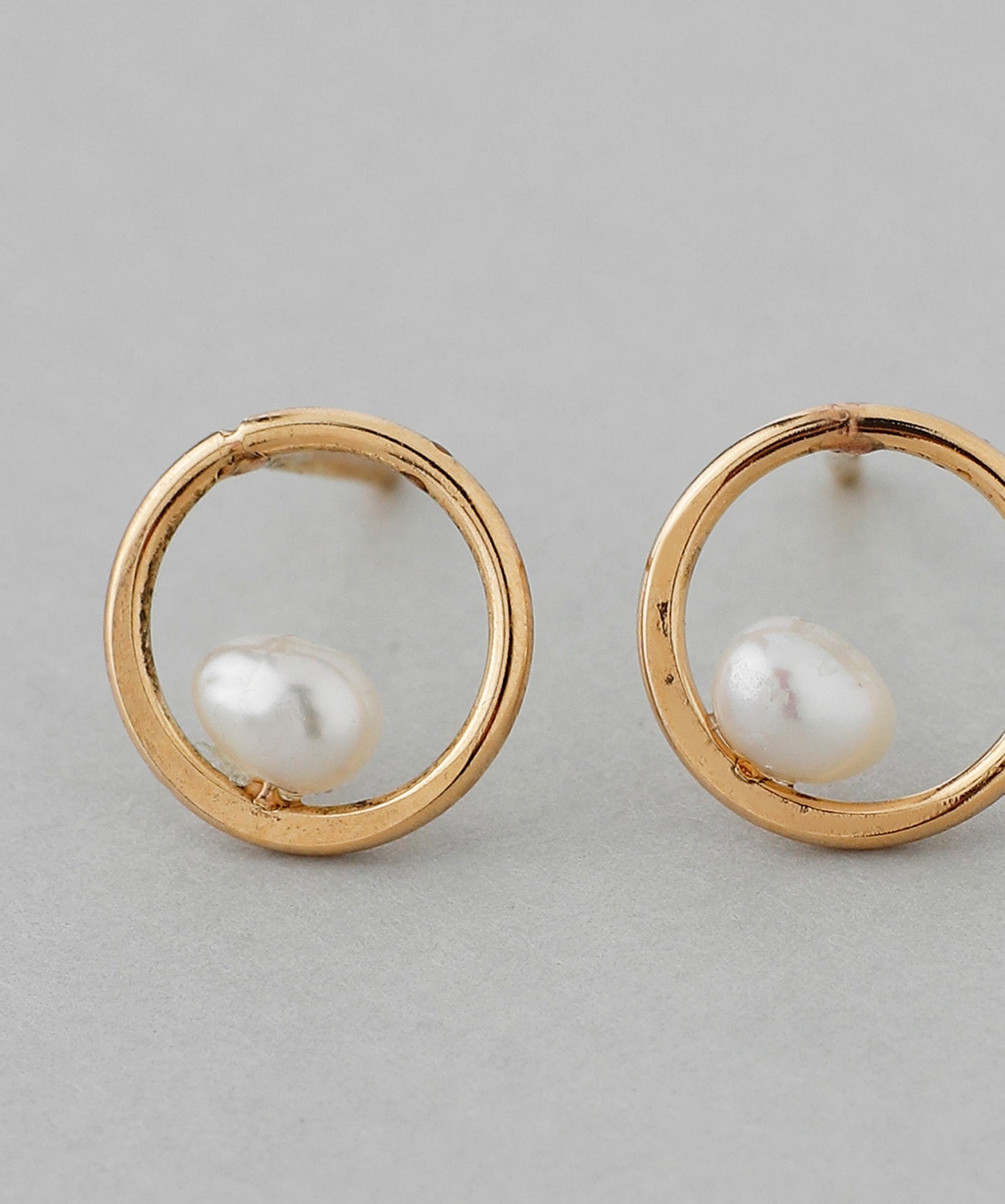 [14KGF] Pearl × Circle Earrings [Basic]