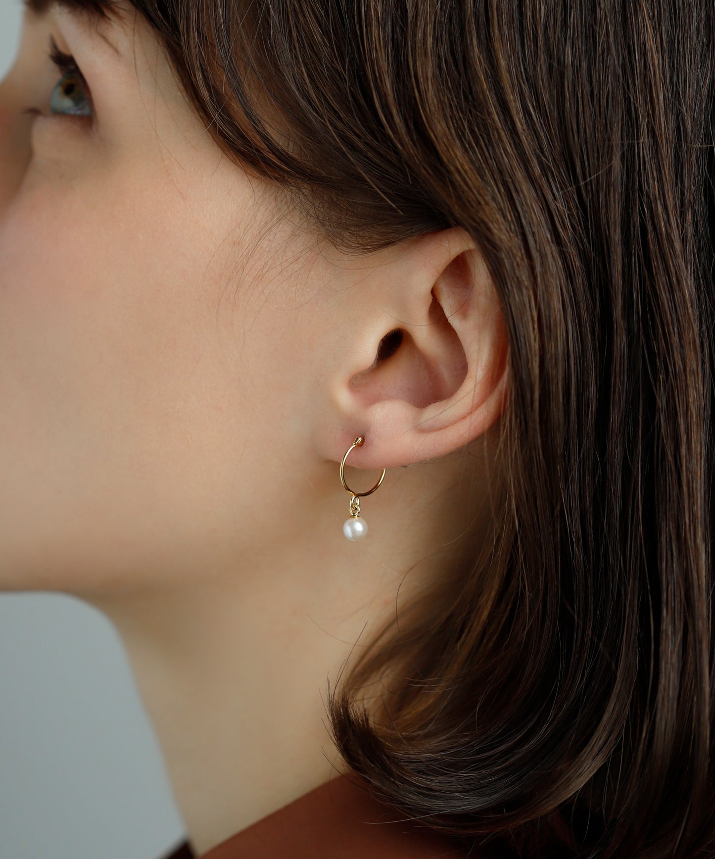 Pearl Hoop Earrings [Sheerchic]