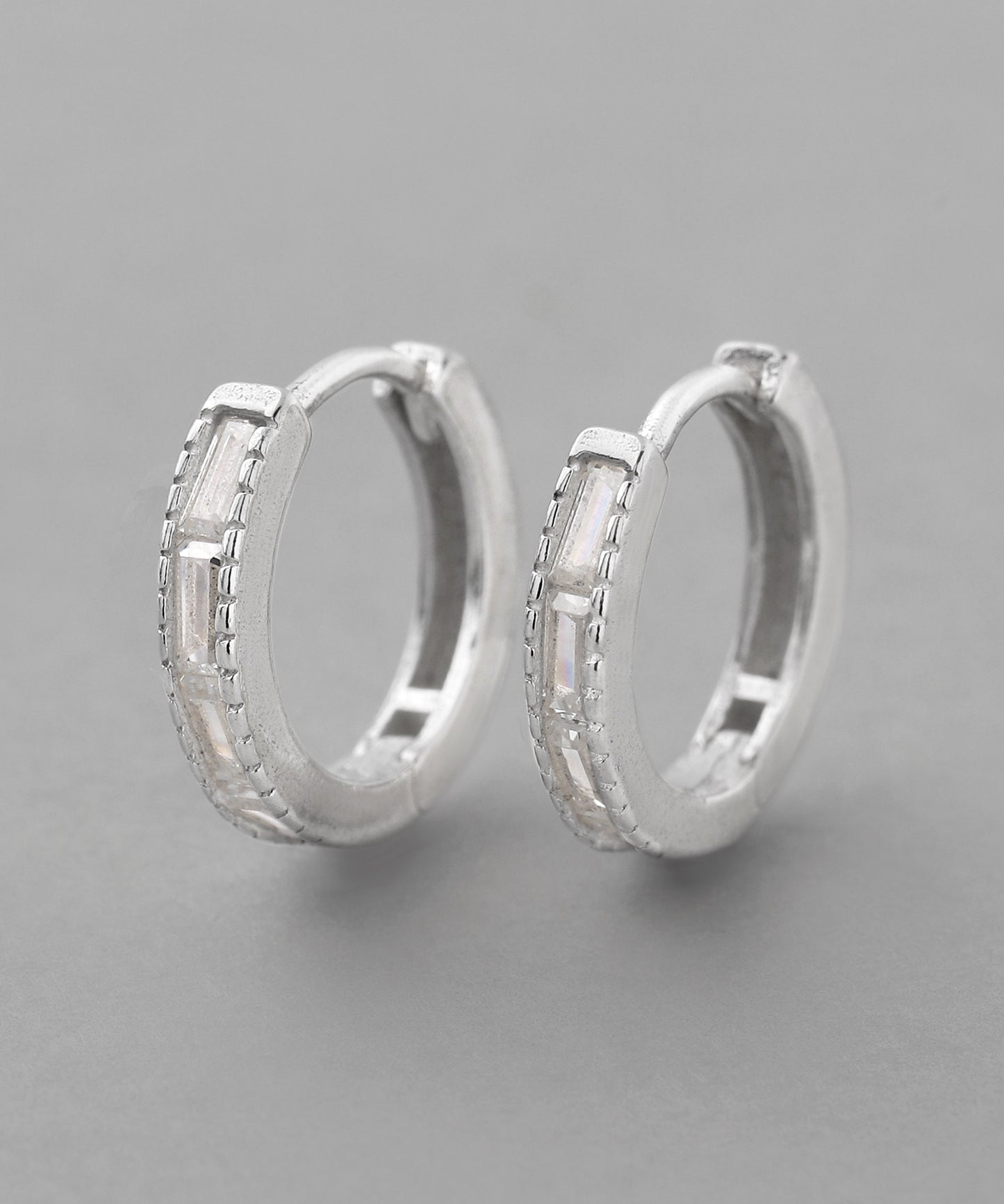 Bijou Line Hoop Earrings [925 silver]