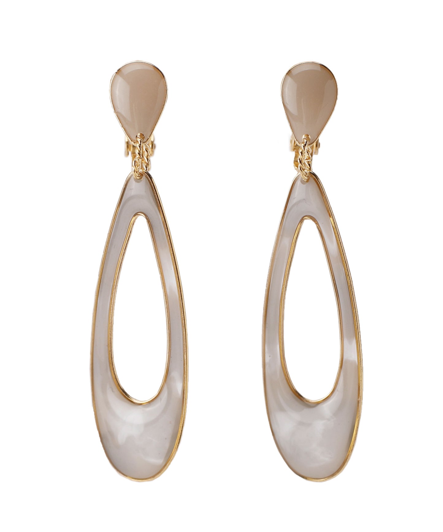 Marble Drop Motif Clip On Earrings[Sheerchic]