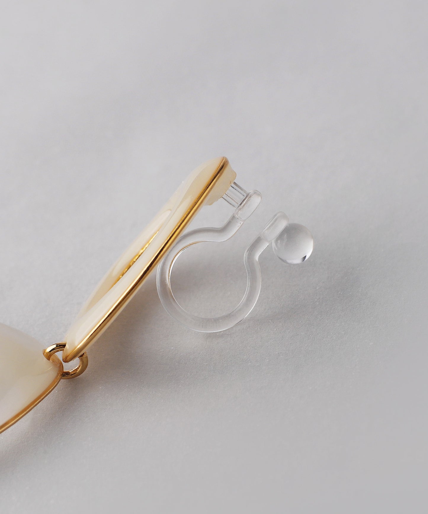 Marble Asymmetry Clip On Earrings
