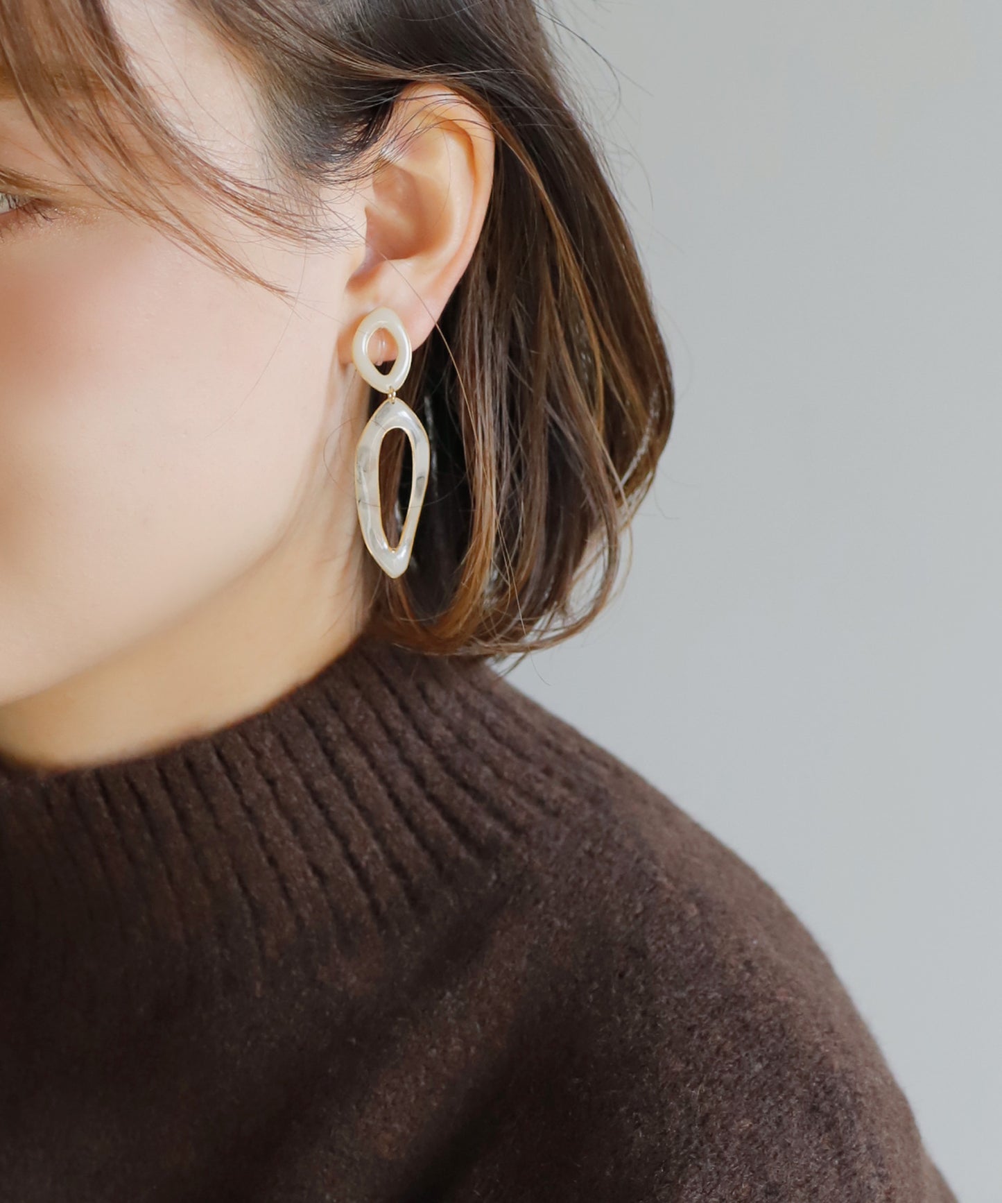 Marble Asymmetry Clip On Earrings[Sheerchic]