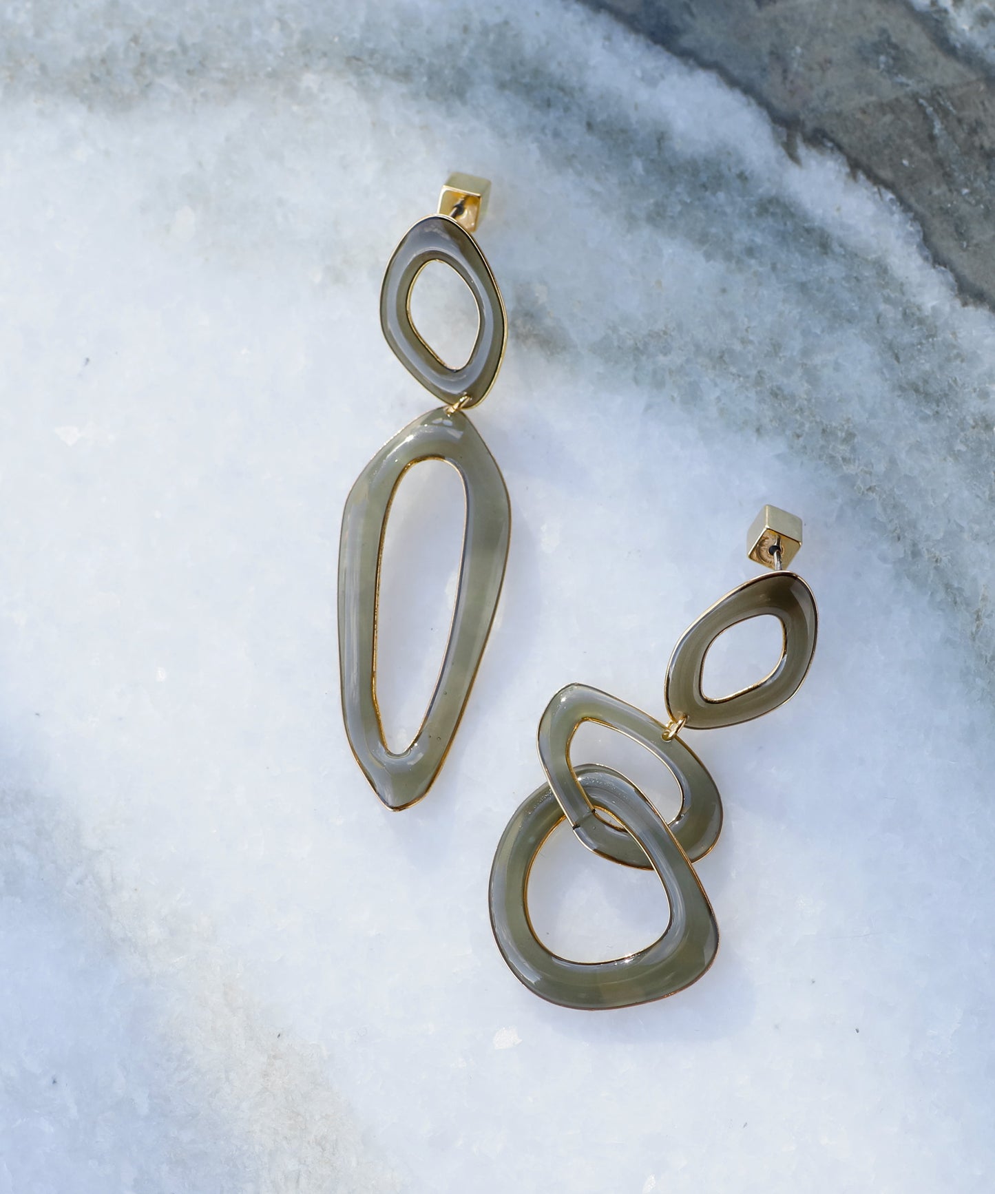Marble Asymmetry Earrings[Sheerchic]