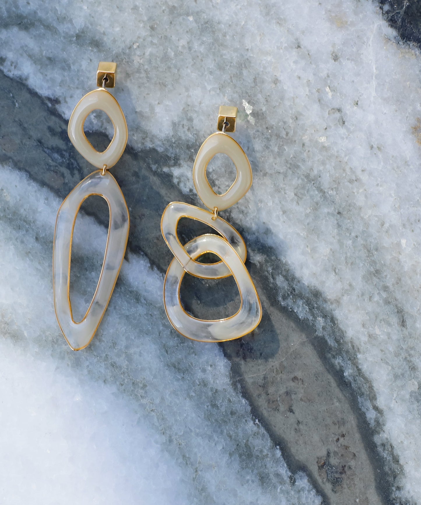 Marble Asymmetry Earrings