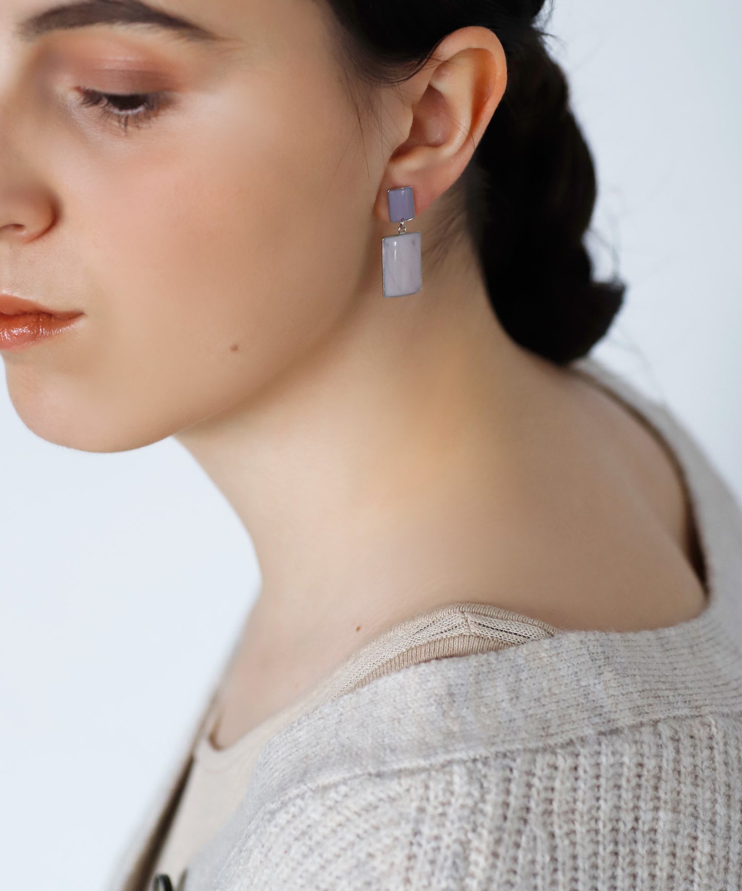 Bicolor Clip On Earrings[Sheerchic]