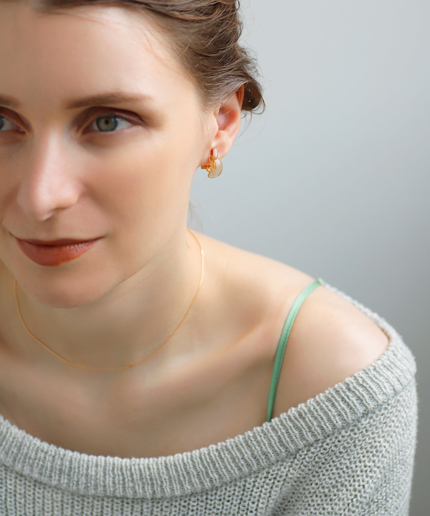 Marble Clip On Earrings [Sheerchic]