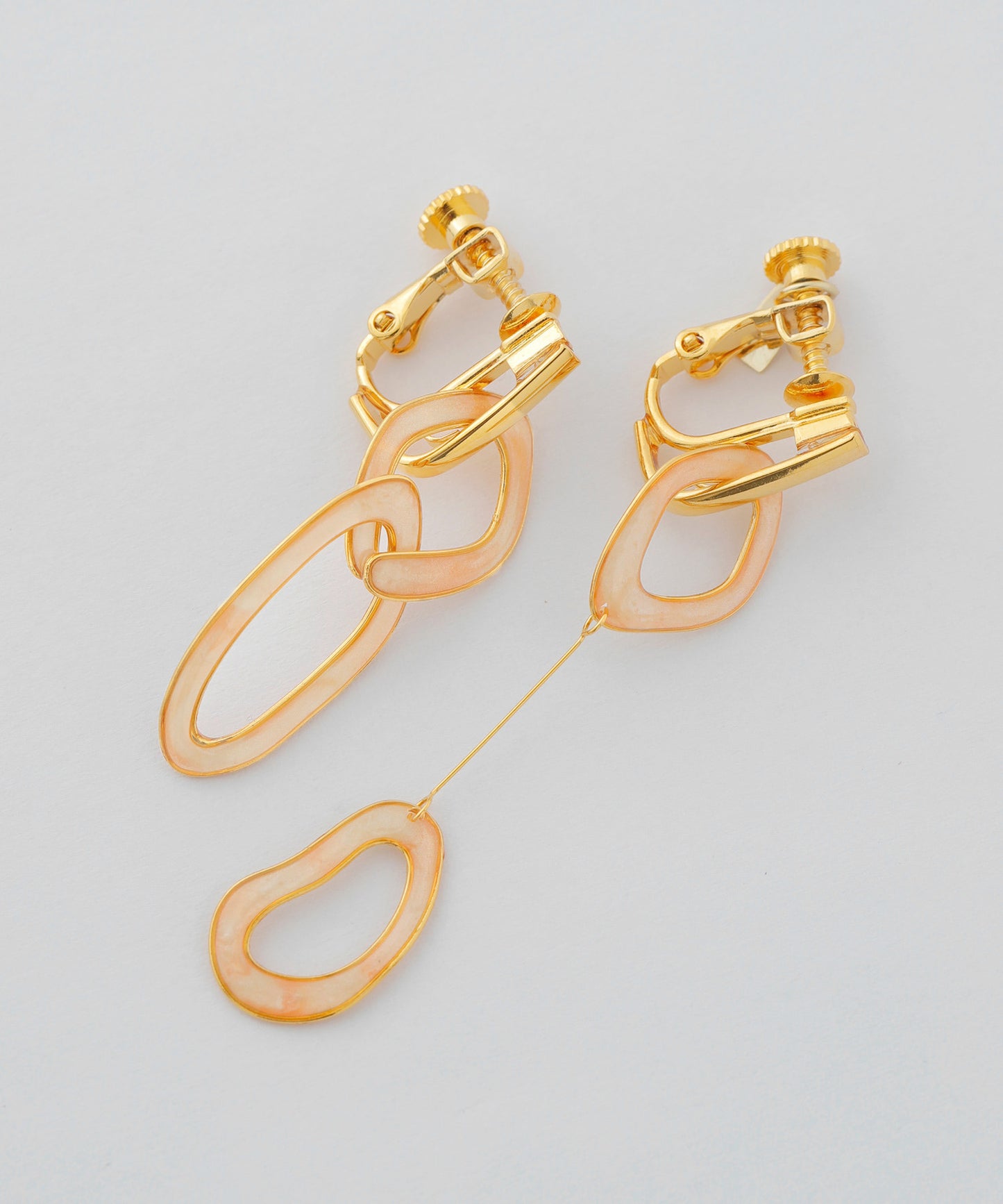 Marble Asymmetrical Clip On Earrings