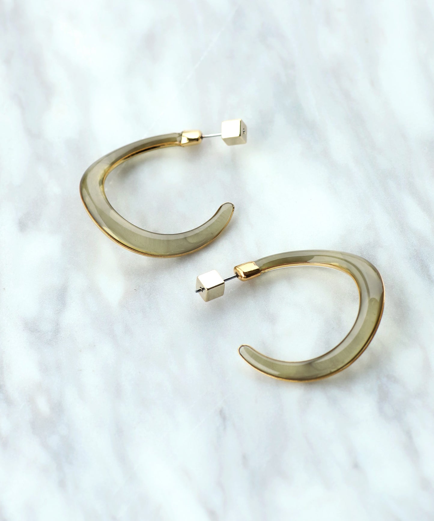 Clear Color Hoop Earrings[S][Basic]