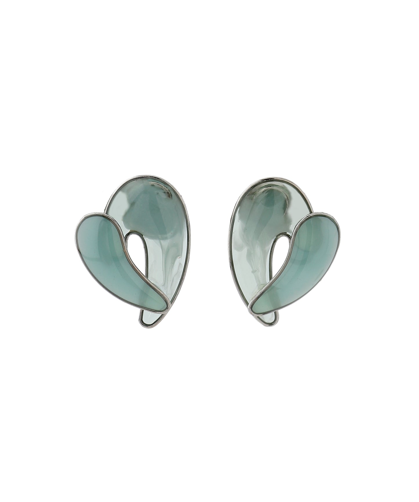 Heart Marble Color Earrings [Sheerchic]
