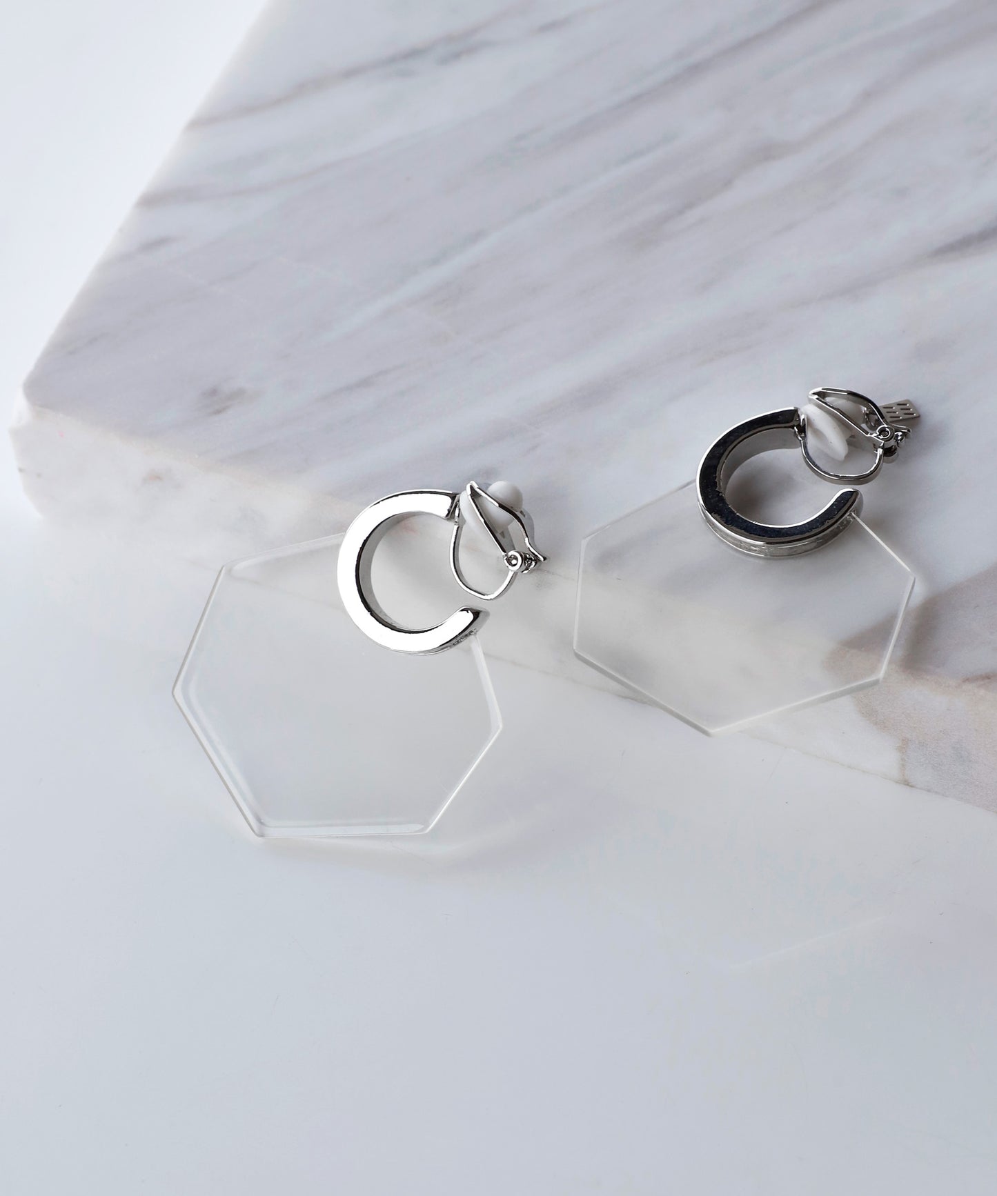 Clear Plate Clip On Earrings[Ownideal]