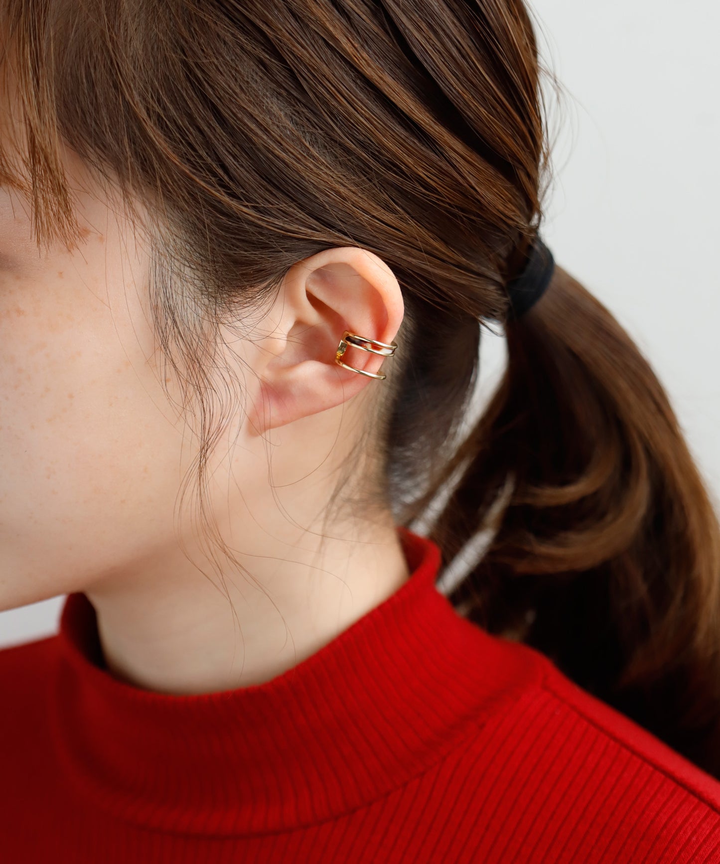 【Online Store Limited】Marble × Metal Double Ear Cuff [Ownideal]