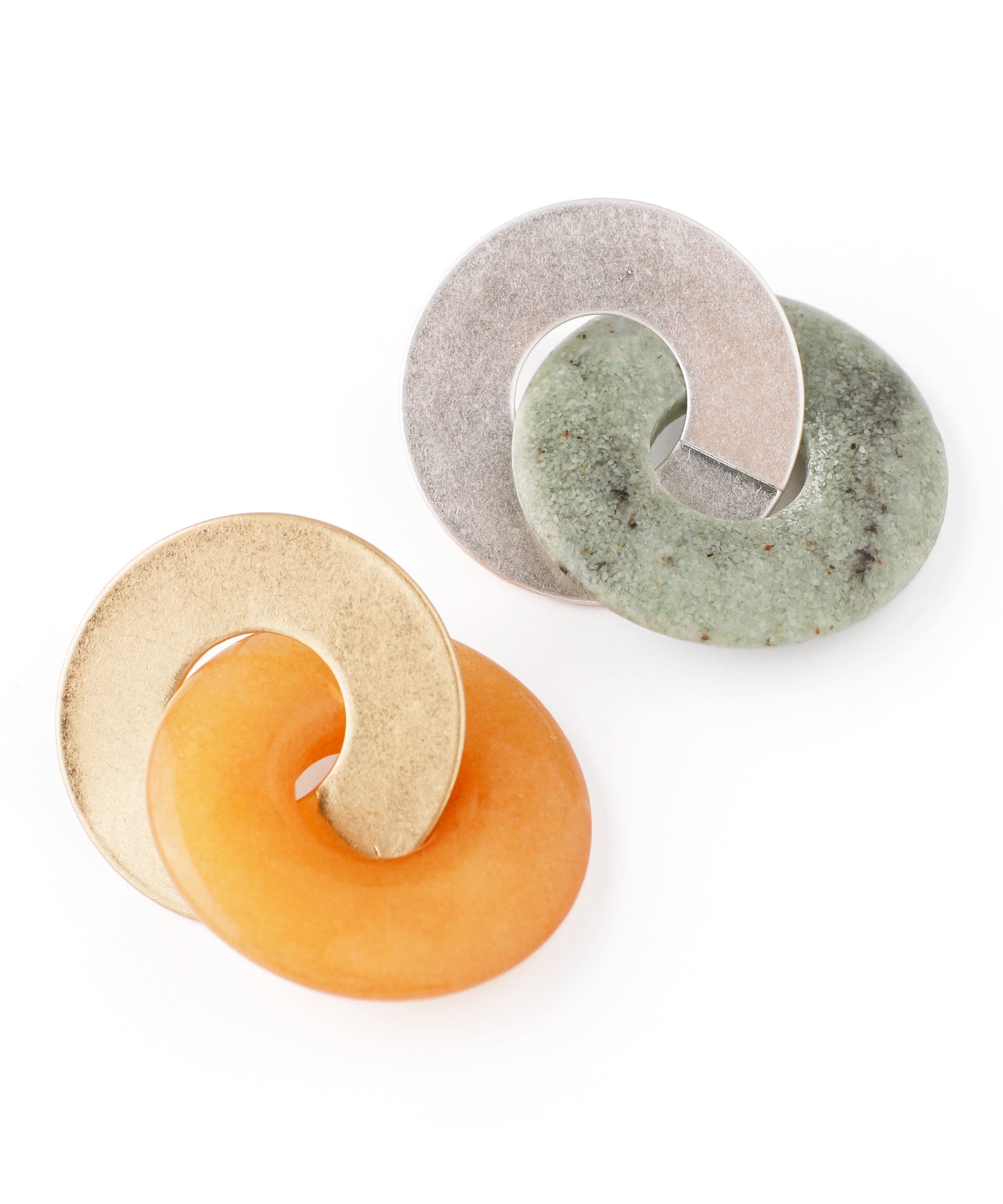 Stone Circle Earrings[Ownideal]