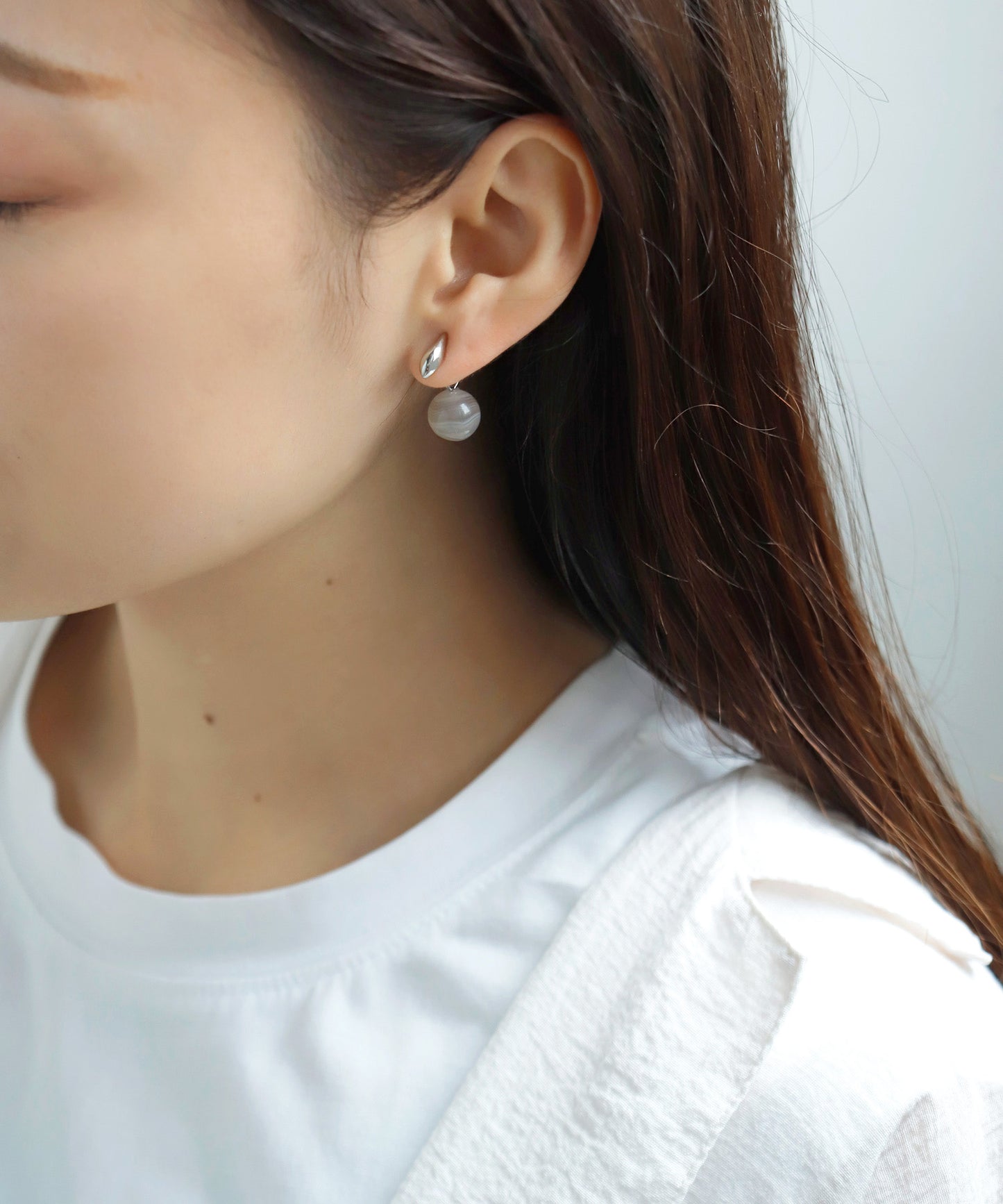 Gemstone Back Catch Earrings [Ownideal]