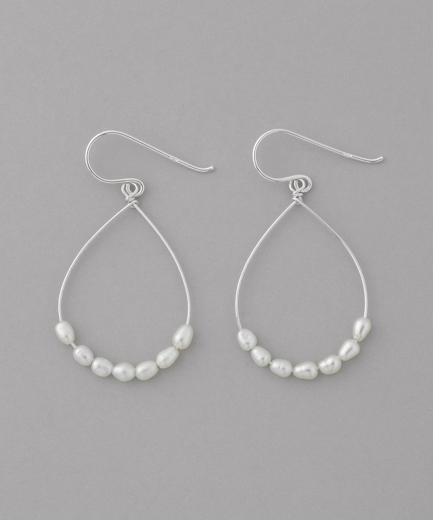 Pearl × Drop line Earrings [925 silver][Basic]