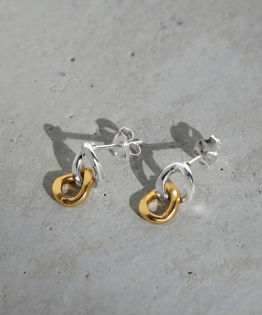 Chain Bicolor Earrings [925 silver]