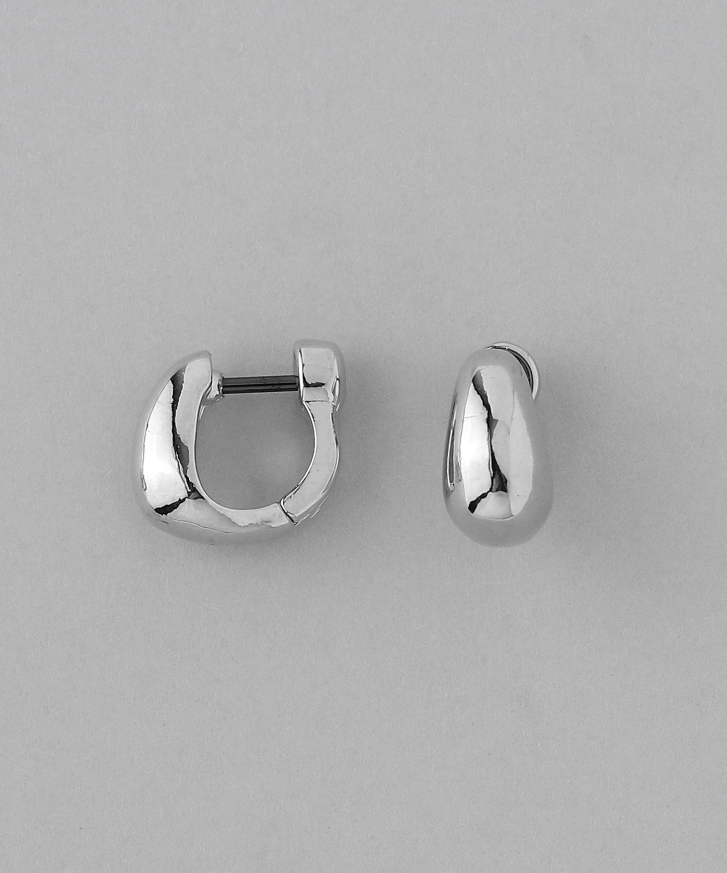 Metal Hoop Earrings[Drop Motif][Basic]