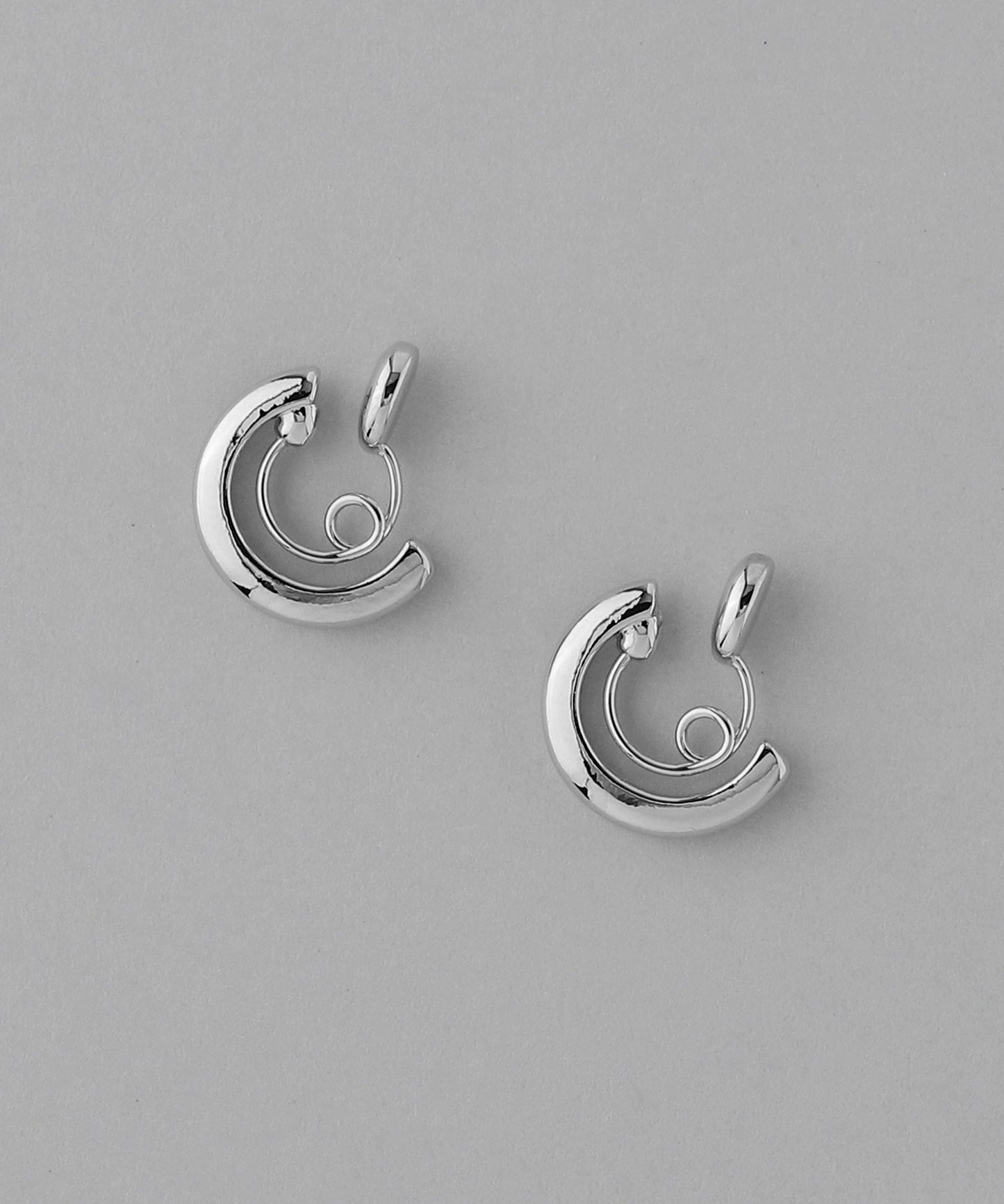 Metal Hoop Clip On Earrings [Flat S][Basic]