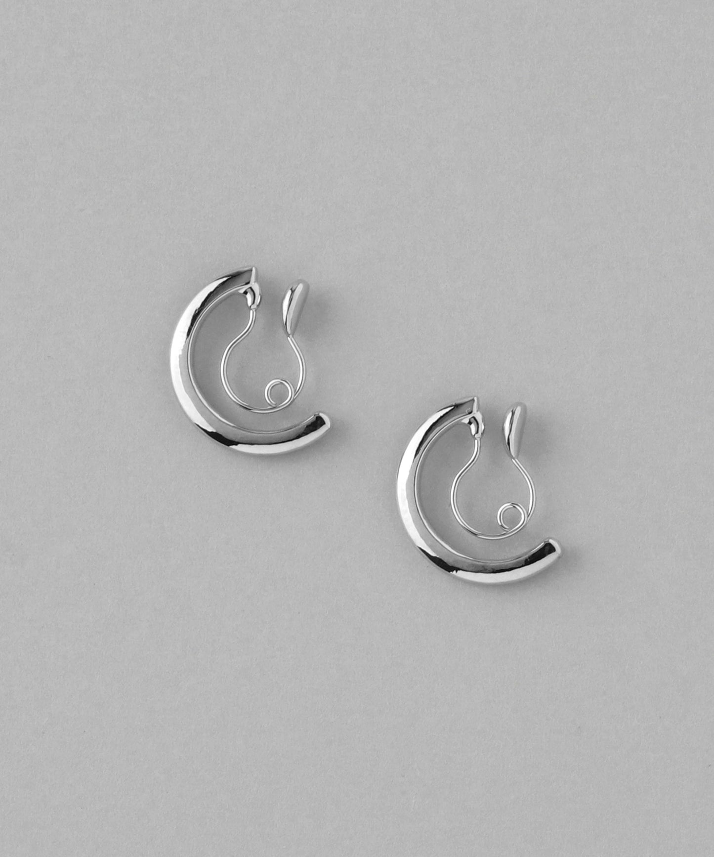 Metal Hoop Clip On Earrings [Flat M][Basic]