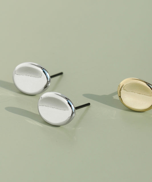Oval Metal Earrings [Basic]