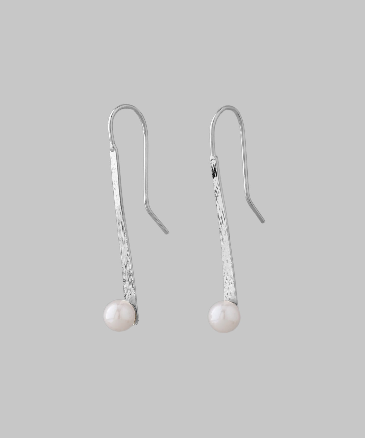 Pearl Long Plate Earrings