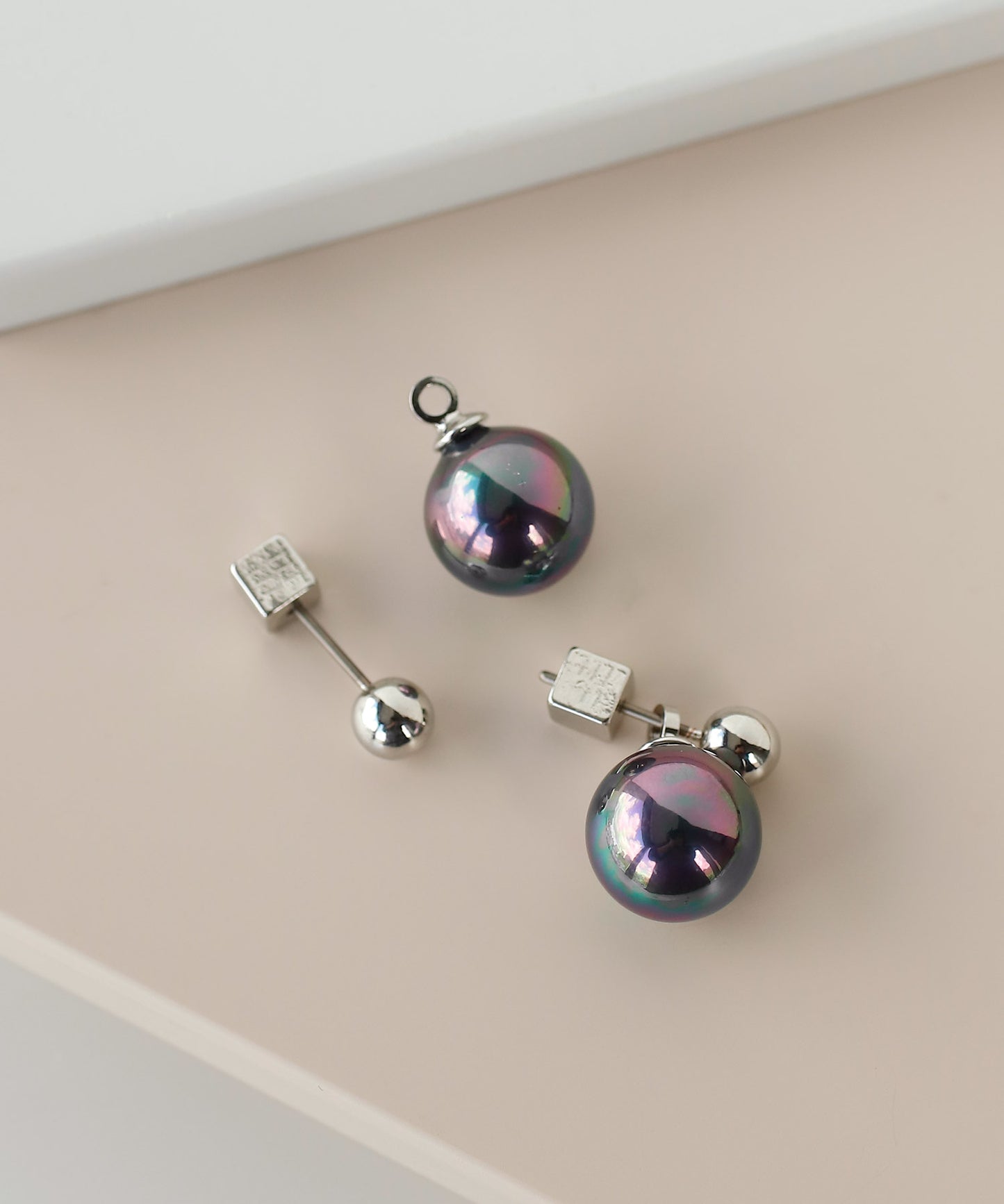 【STOP】3WAY彩色珍珠耳环