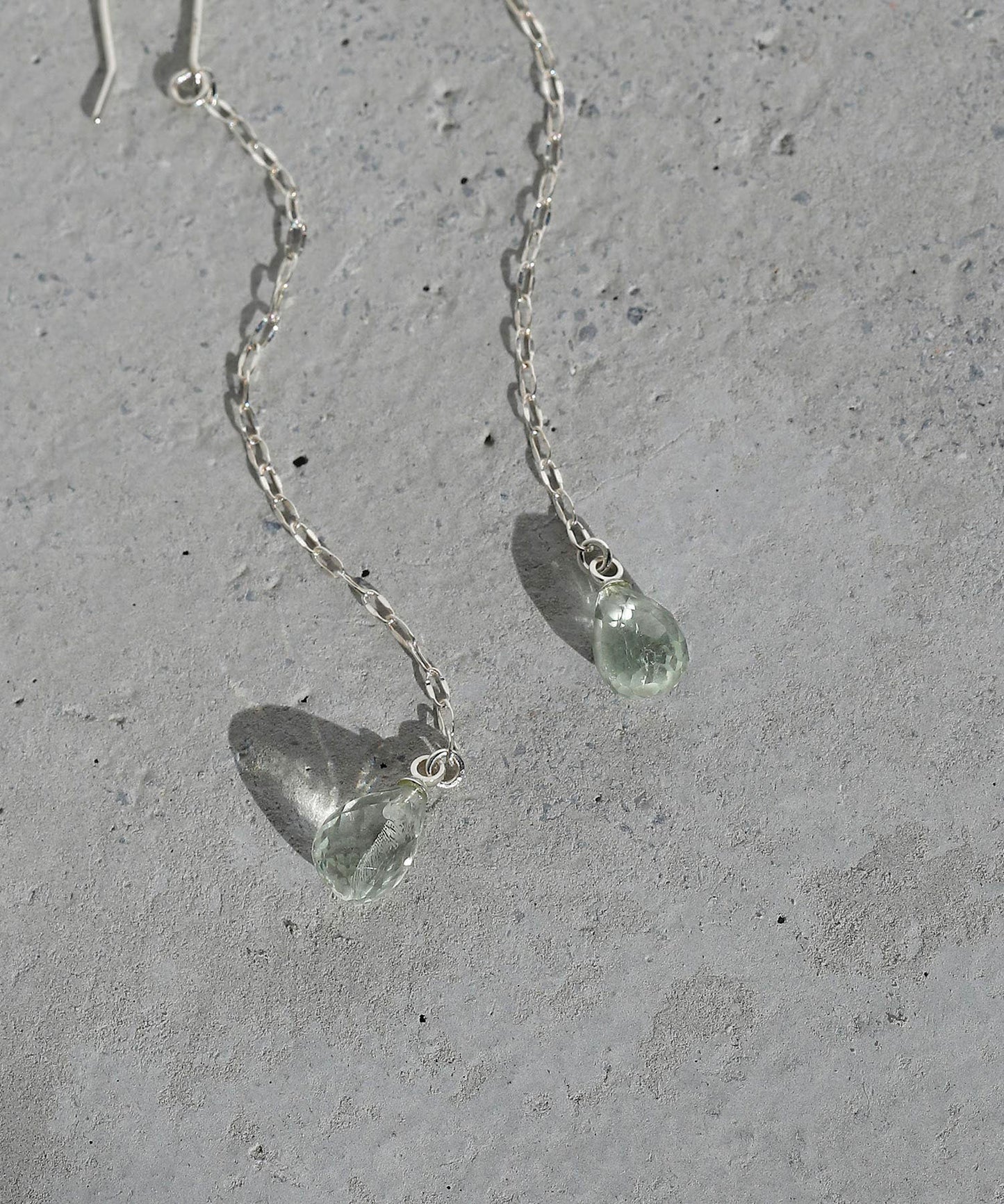 Gemstone Drop Long Earrings [925 silver][Basic]