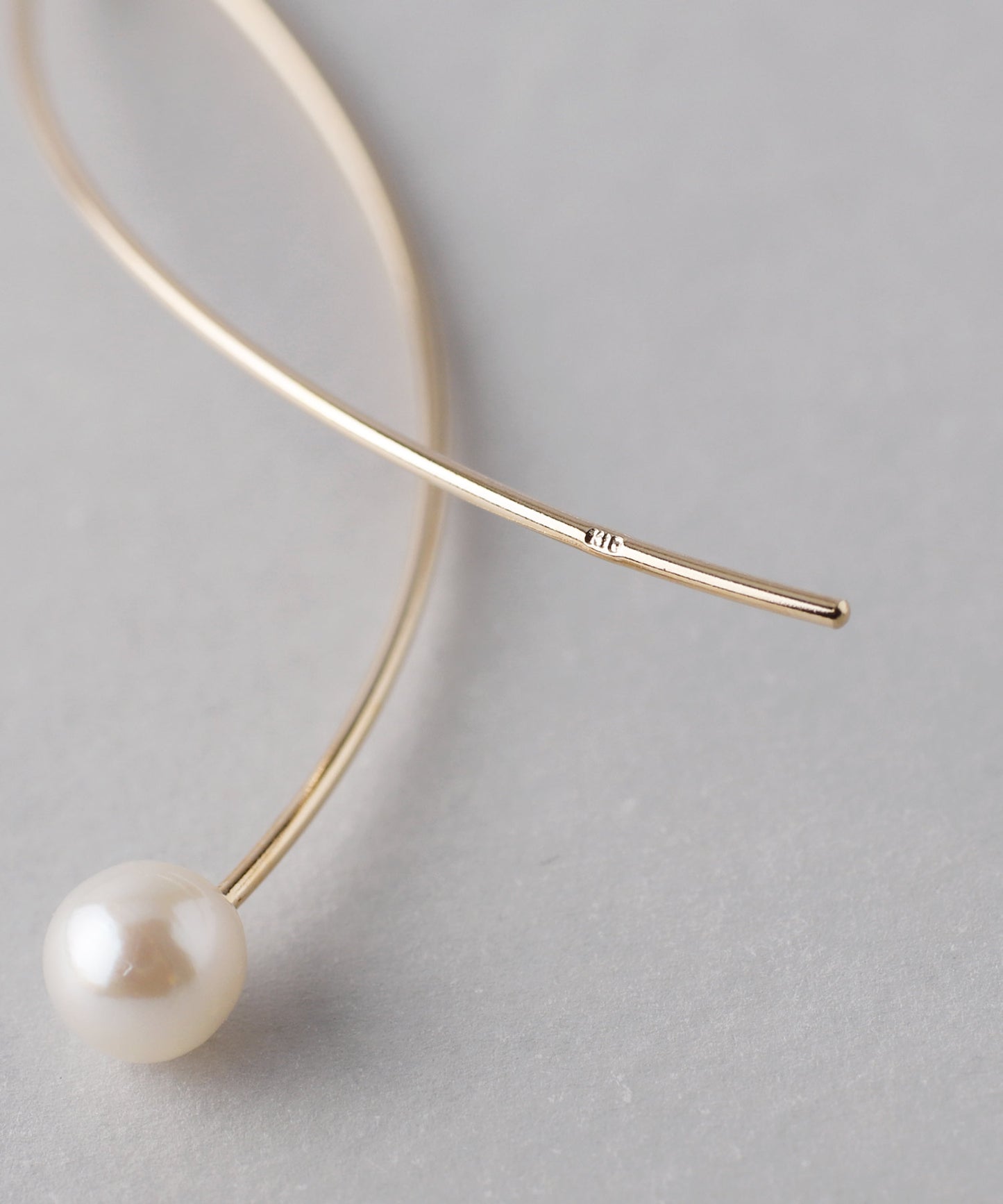 Pearl line earrings [10K][Basic]