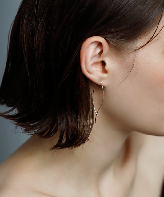Wave Line Earrings[10K][Basic]