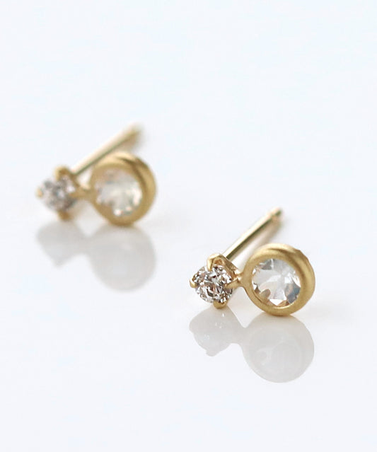 Circle Stone Earrings [10K][Basic]