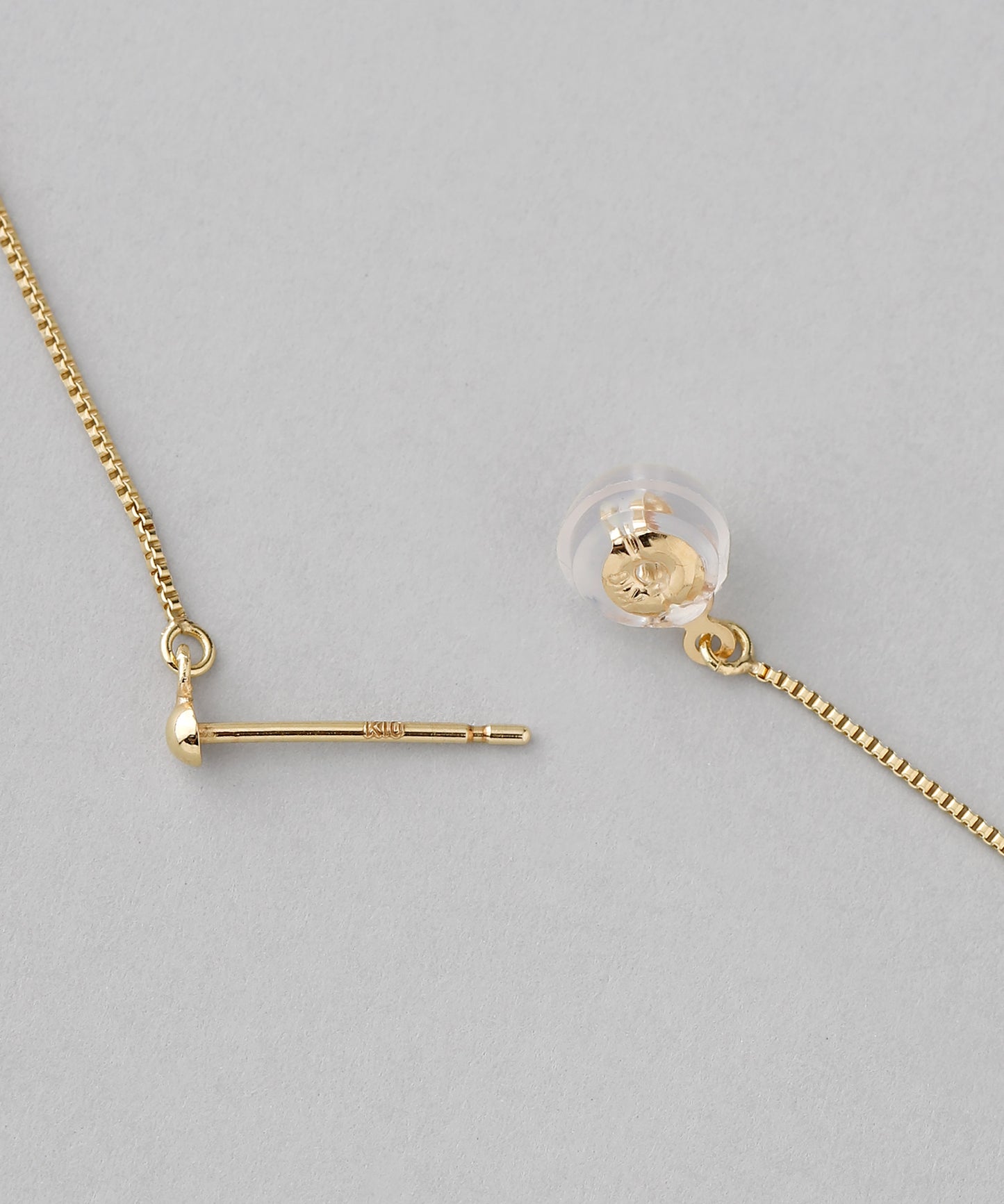 Chain Back Catch Earrings [10K][Basic]