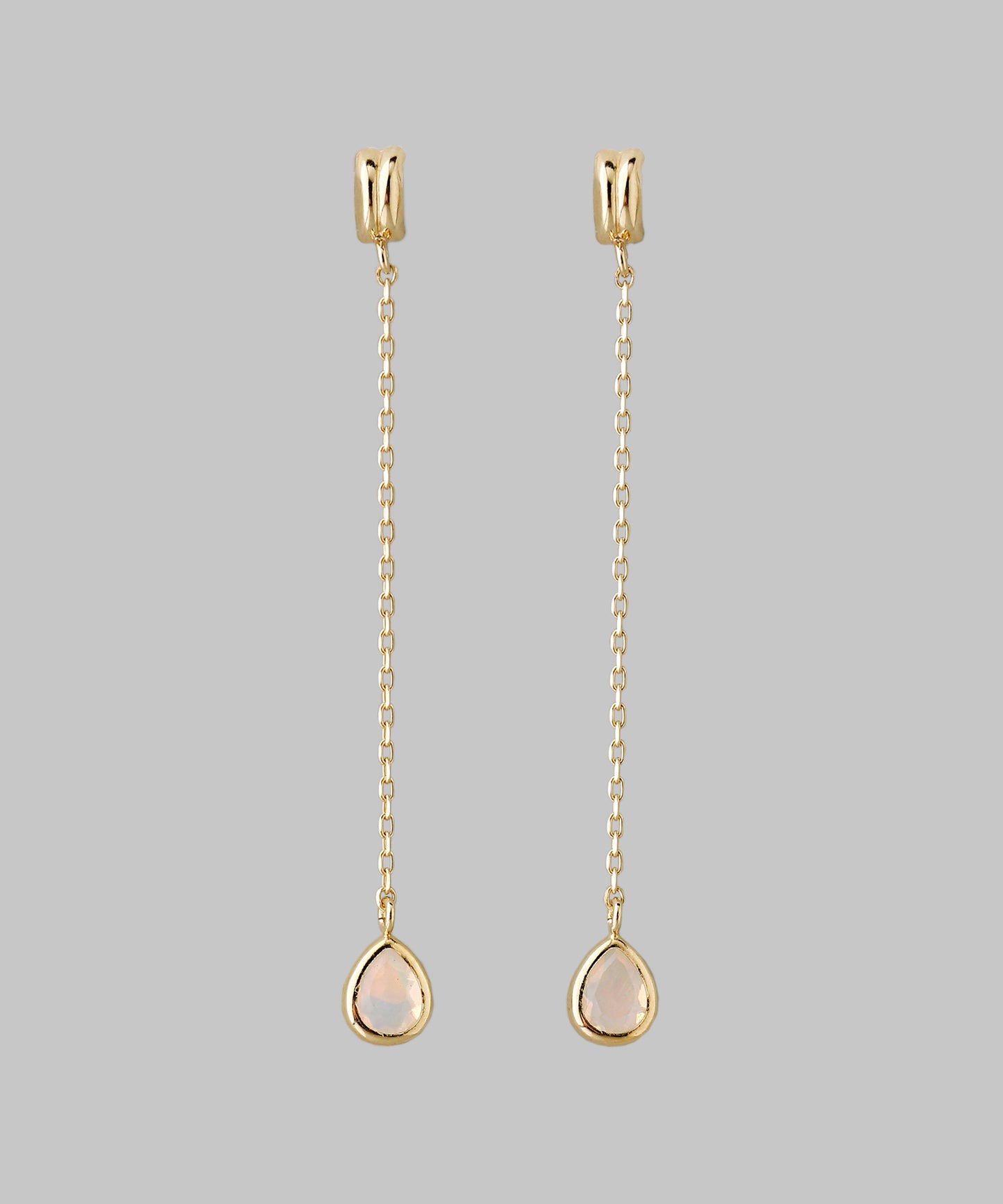 Gemstone Drop Earrings [10K][Basic]