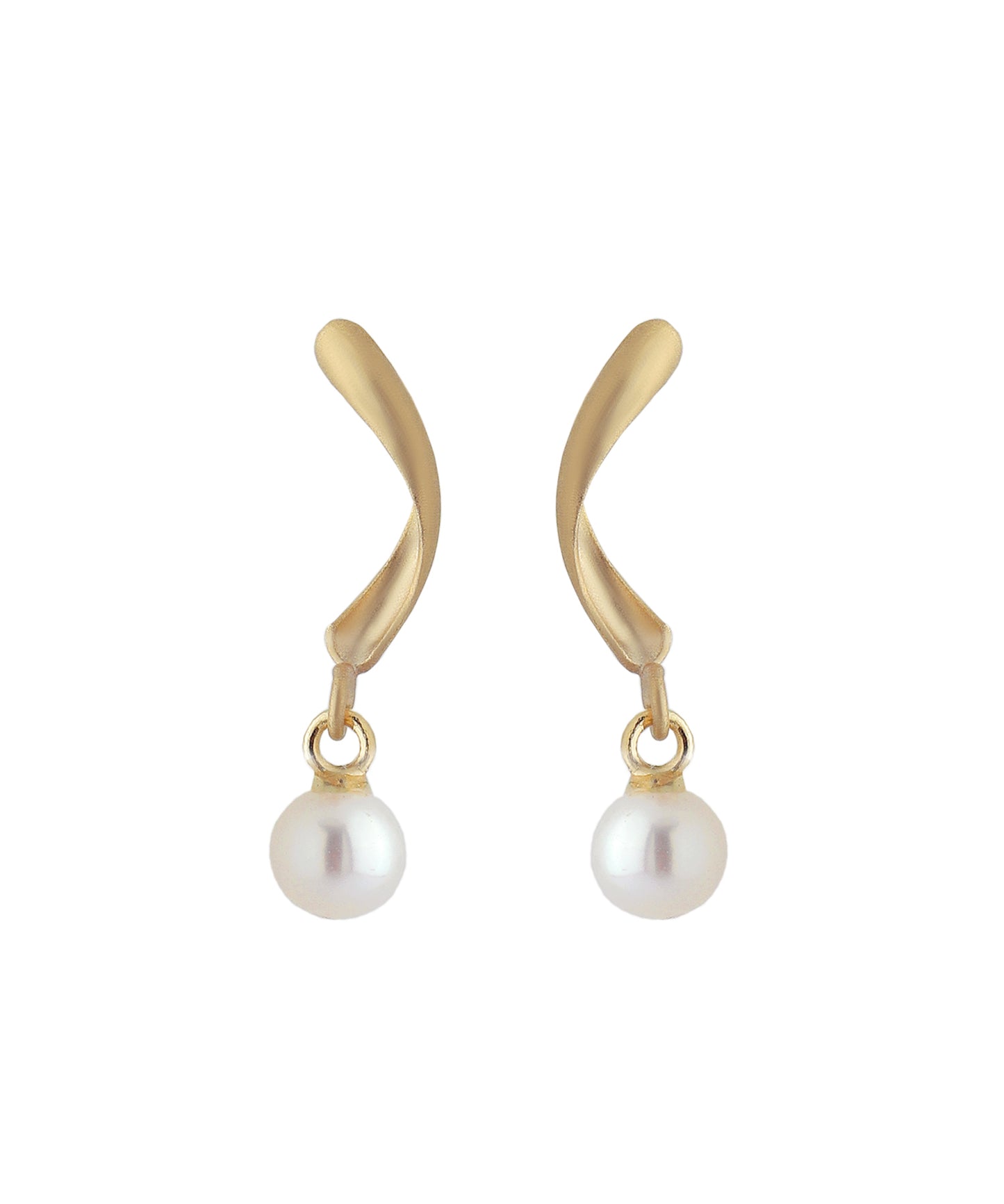 Pearl × Twist Line Earrings [10K][Basic]