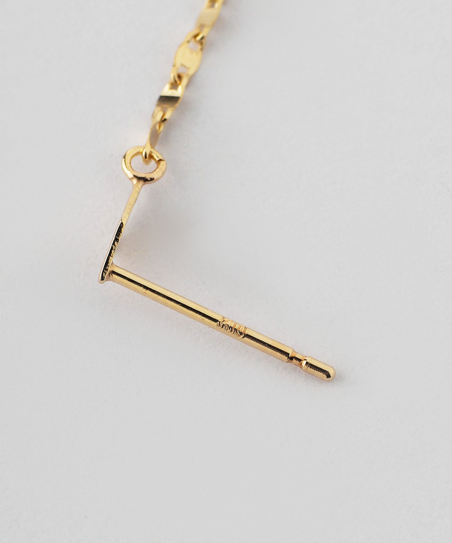 Combination Chain Back Catch Earrings [10K][Basic]