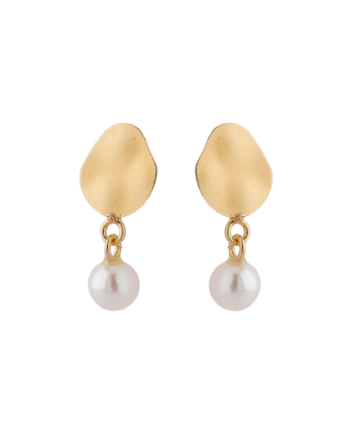 Pearl × Nuance Plate Earrings [10K][Basic]