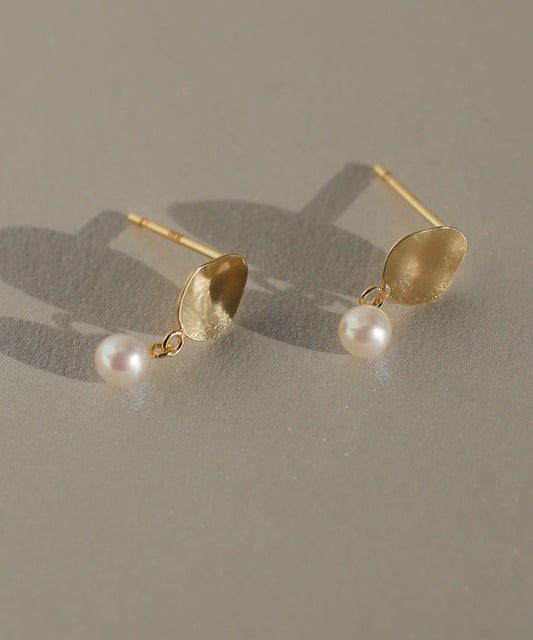 Pearl × Nuance Plate Earrings [10K][Basic]