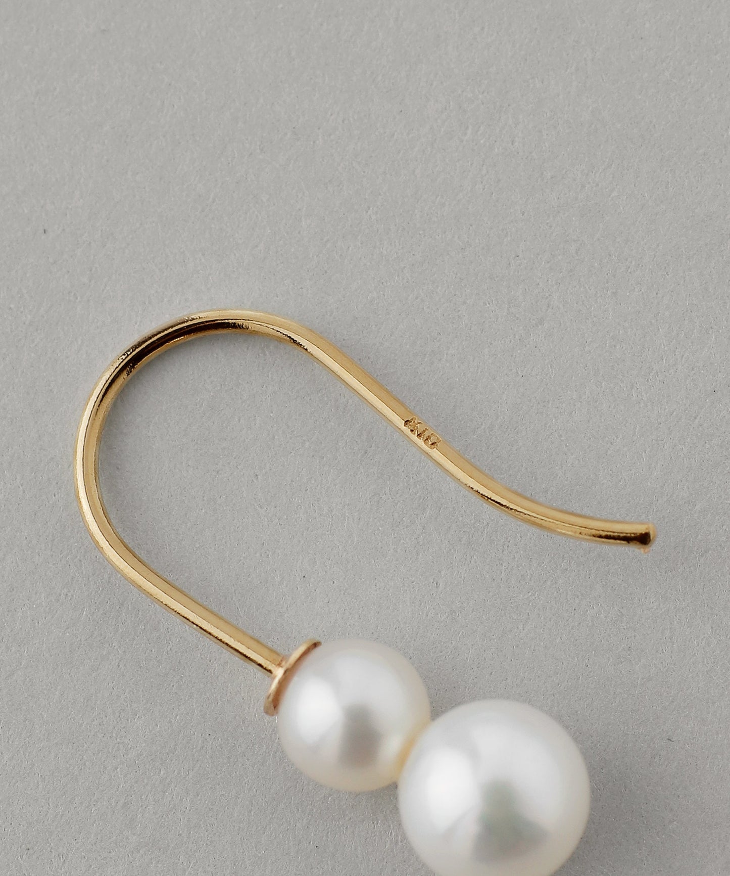Double Pearl Hook Earrings [10K][Basic]