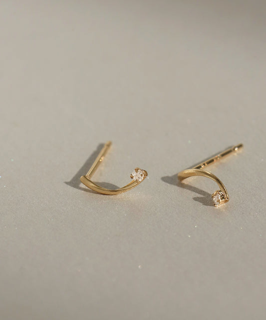 【Christmas Limited】Nuance × Diamond Earrings [10K][Basic]