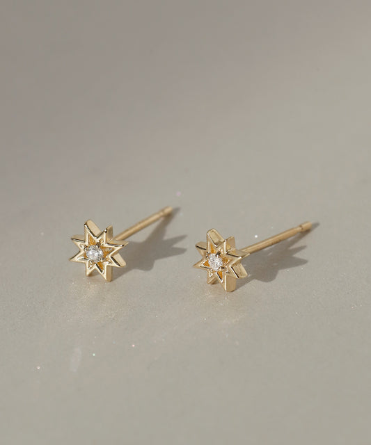 【Christmas Limited】Star × Diamond Earrings [10K][Basic]