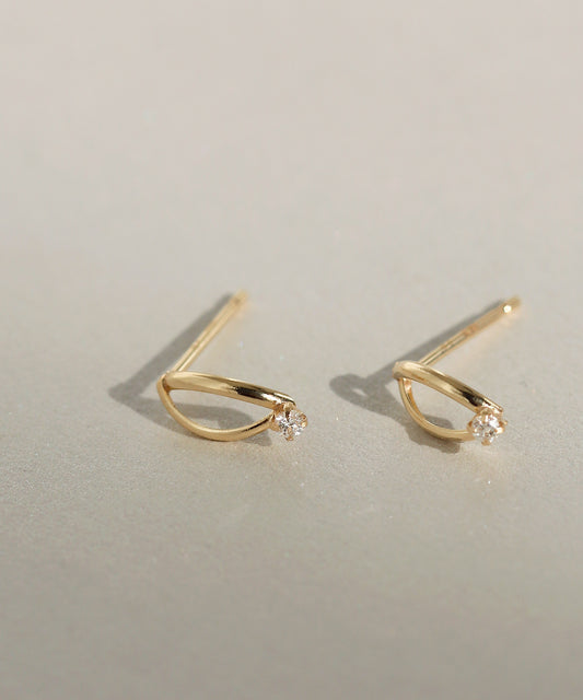 【Christmas Limited】Marquise × Diamond Earrings [10K][Basic]