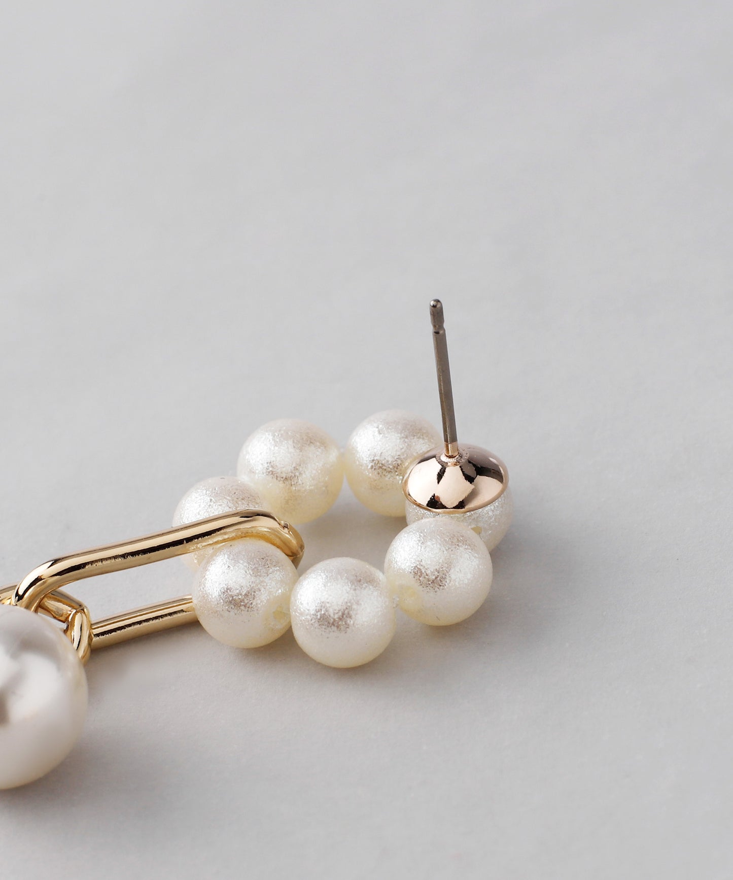 Metal × Pearl Asymmetry Earrings[Ownideal]