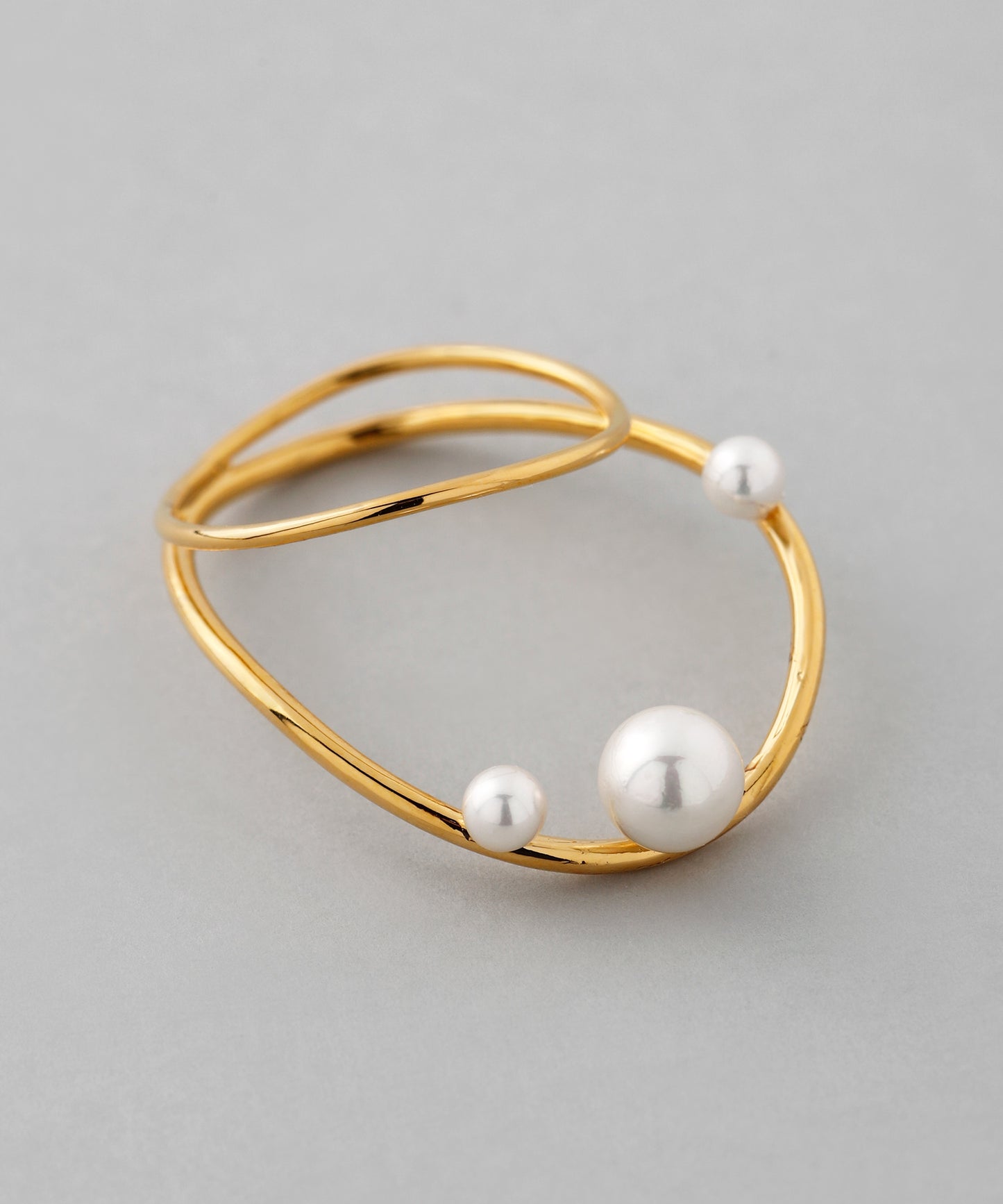 Pearl & Double Line Ring [UMU]