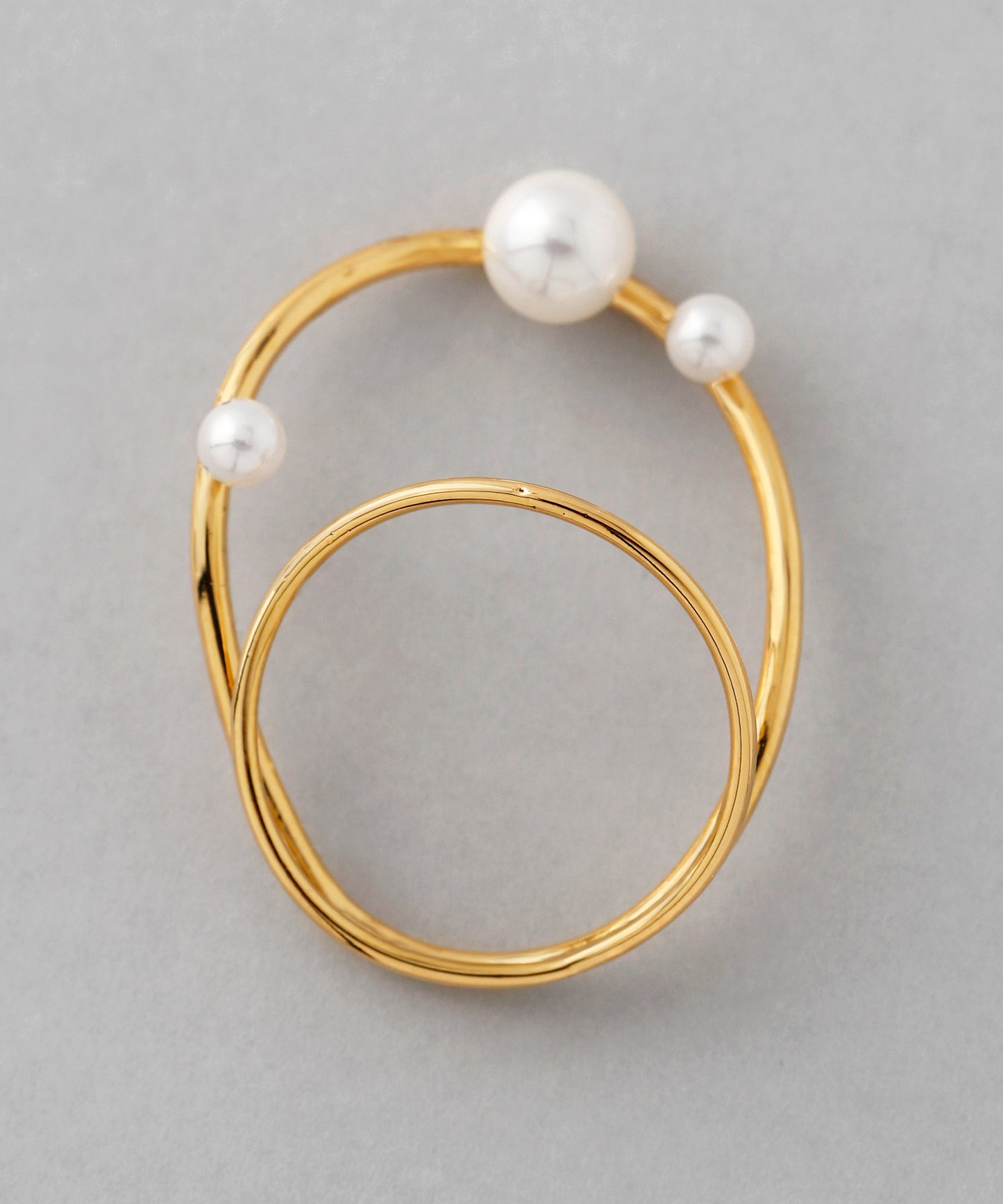 Pearl & Double Line Ring [UMU]