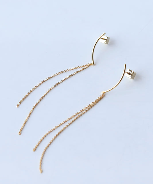 Curl × Chain Earrings[UMU]