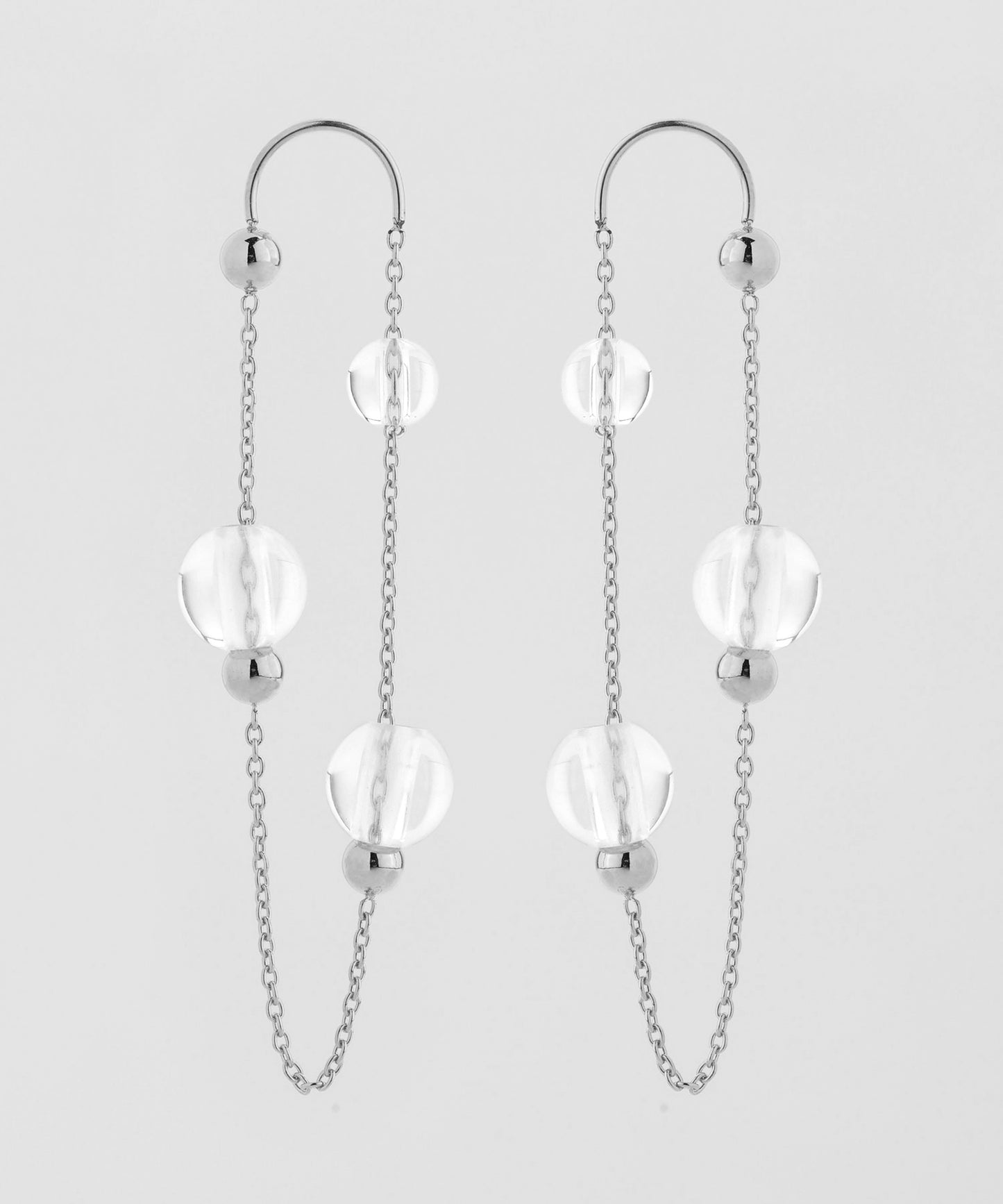 Crystal × Chain Earrings [UMU]
