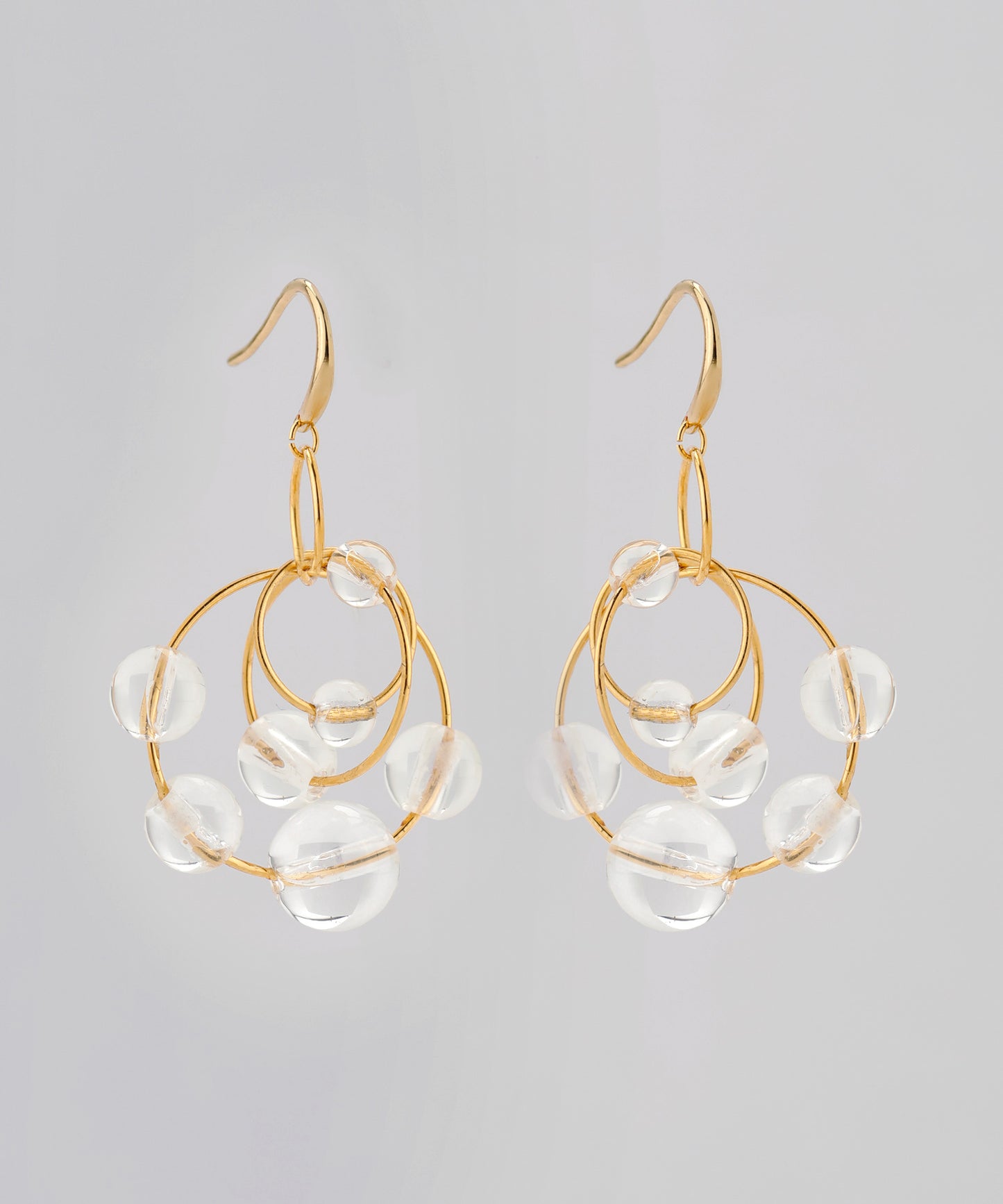 Crystal × Circle Earrings [UMU]